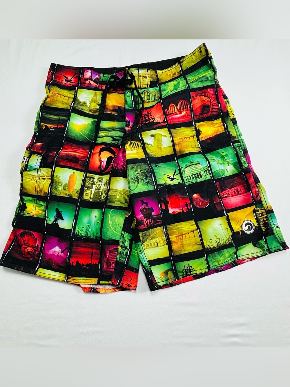 Banana Split Men's Multicolor Mosaic Print Board Shorts